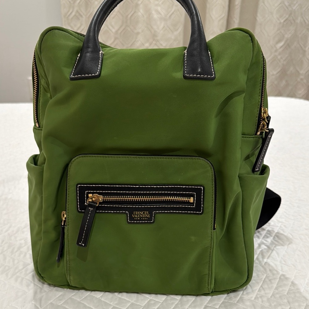 Green Backpack with Black Accents